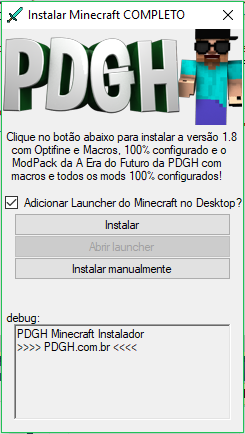 Instalador exclusivo do Minecraft com mods inclusos! =D